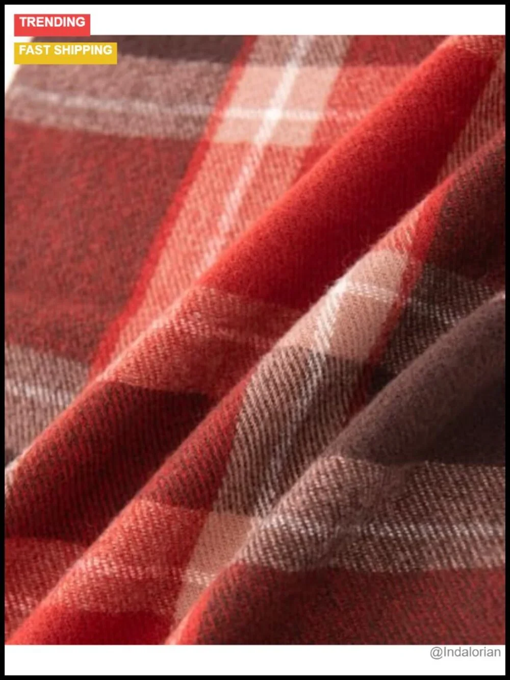 Winter Fringe Scarf Plaid Wrap Shawl Oversized Blanket Scarf